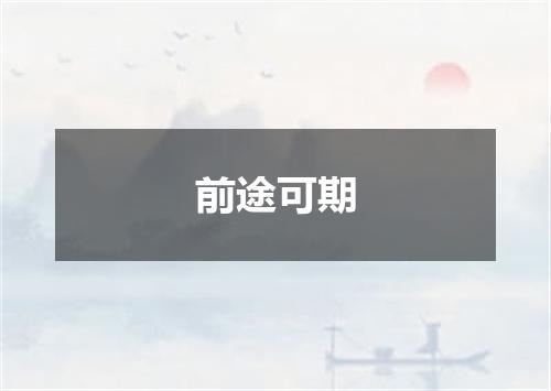 前途可期