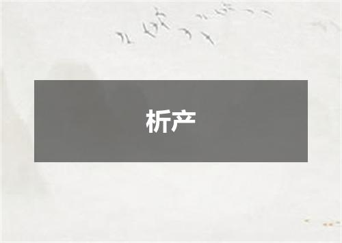 析产