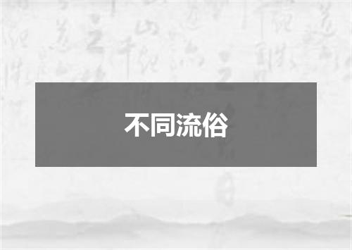 不同流俗