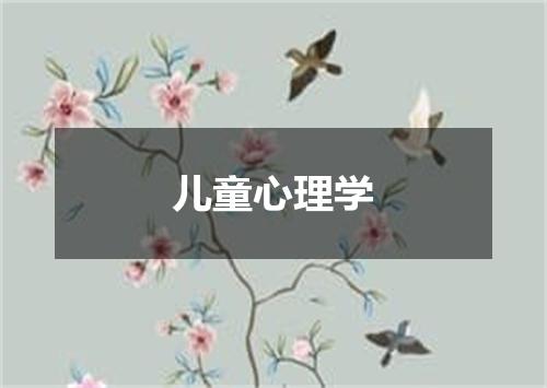 儿童心理学