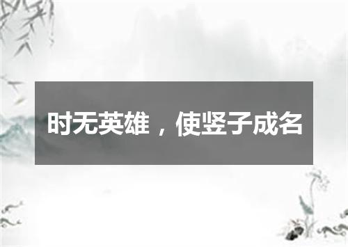 时无英雄，使竖子成名