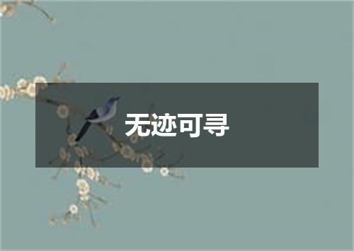 无迹可寻