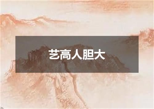 艺高人胆大