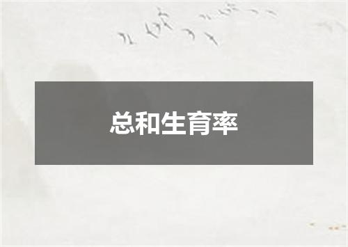 总和生育率