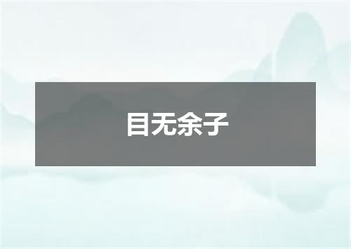 目无余子