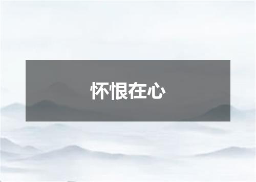 怀恨在心