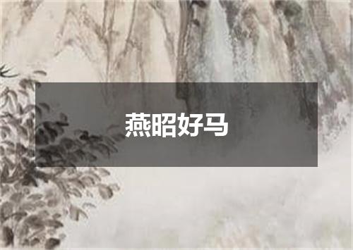 燕昭好马
