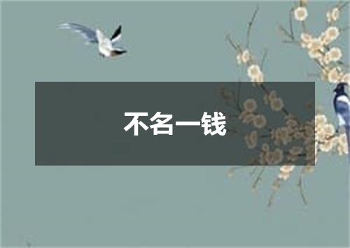 不名一钱