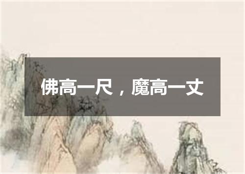 佛高一尺，魔高一丈