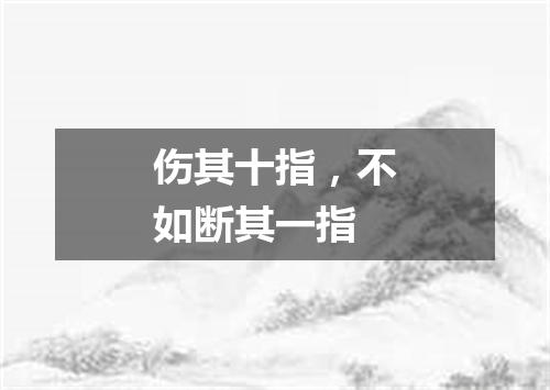 伤其十指，不如断其一指