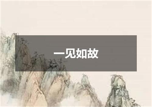 一见如故
