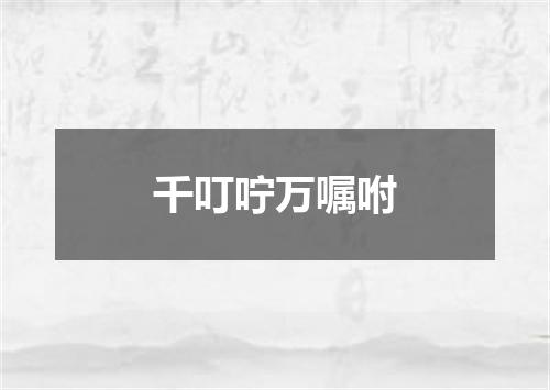 千叮咛万嘱咐