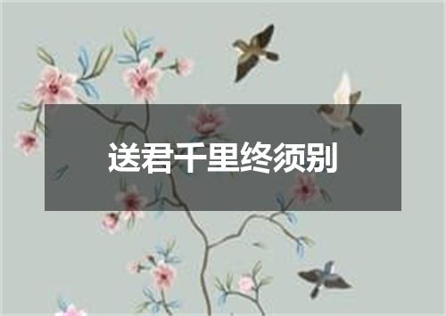 送君千里终须别