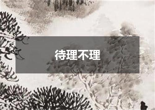 待理不理