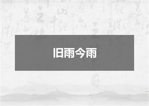 旧雨今雨