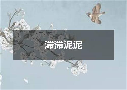 滞滞泥泥
