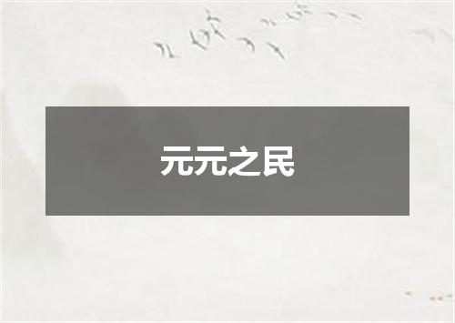 元元之民