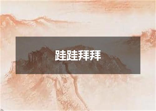 跬跬拜拜