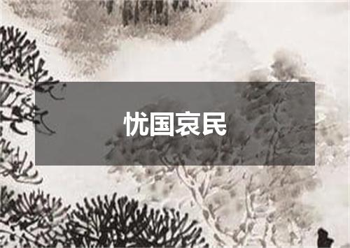 忧国哀民