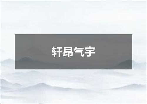 轩昂气宇