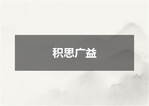 积思广益