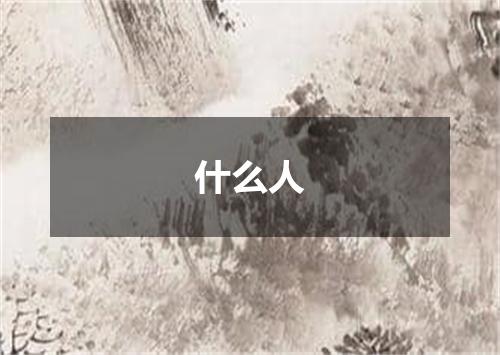什么人