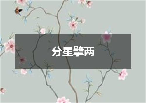分星擘两