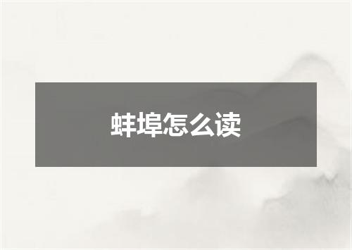 蚌埠怎么读
