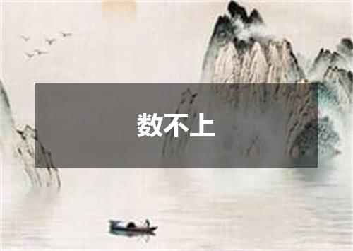 数不上