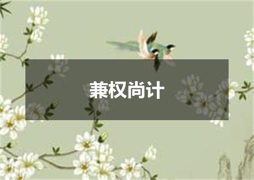 兼权尚计
