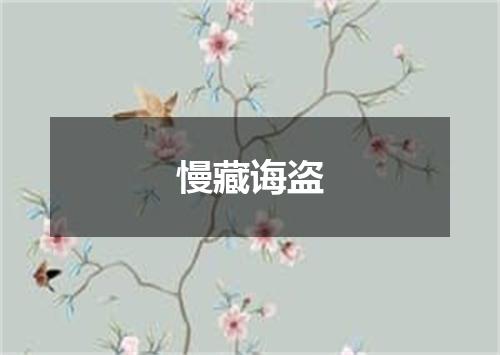 慢藏诲盗