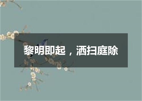 黎明即起，洒扫庭除