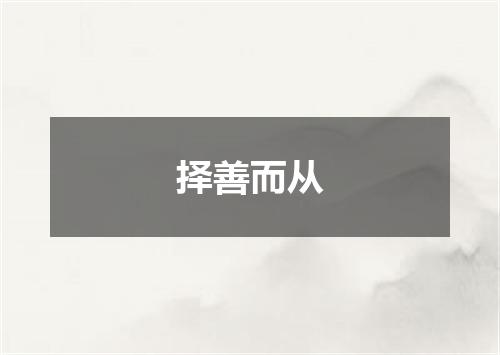 择善而从