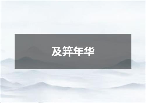 及笄年华