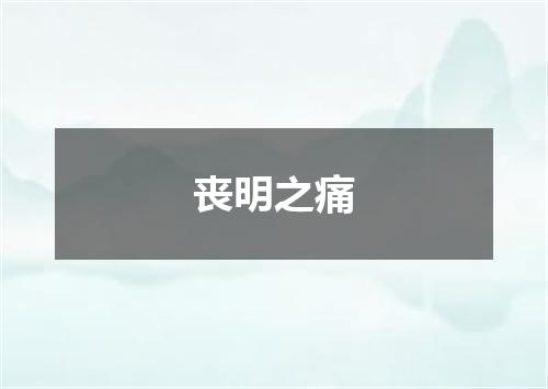 丧明之痛