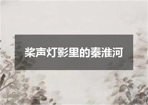 桨声灯影里的秦淮河