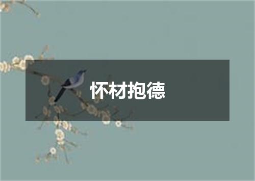 怀材抱德