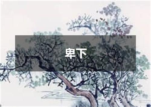 卑下