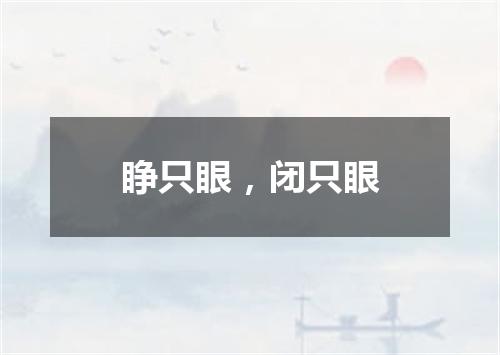睁只眼，闭只眼