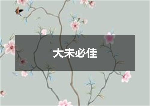 大未必佳