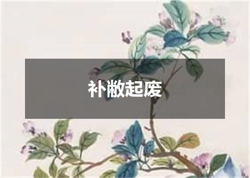 补敝起废