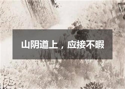 山阴道上，应接不暇