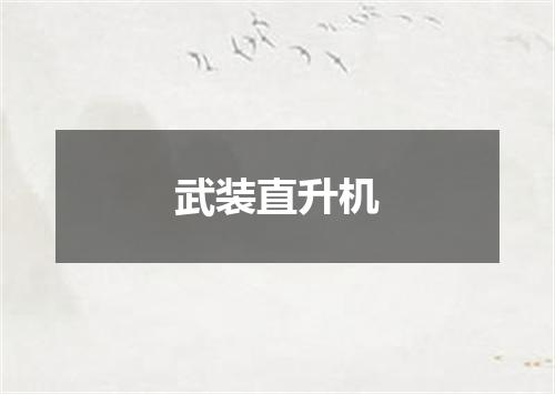 武装直升机