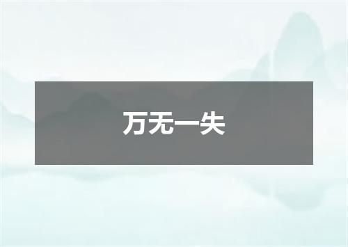 万无一失