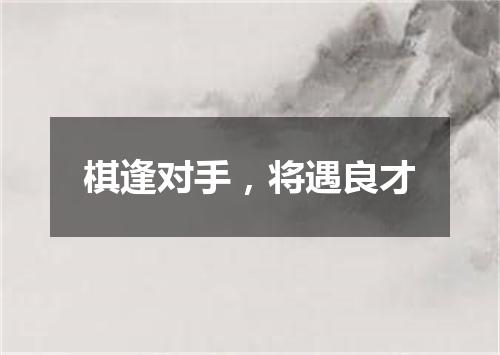 棋逢对手，将遇良才