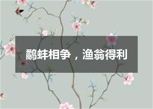 鹬蚌相争，渔翁得利