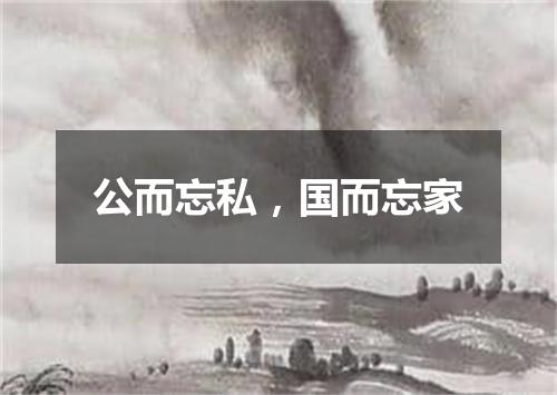 公而忘私，国而忘家