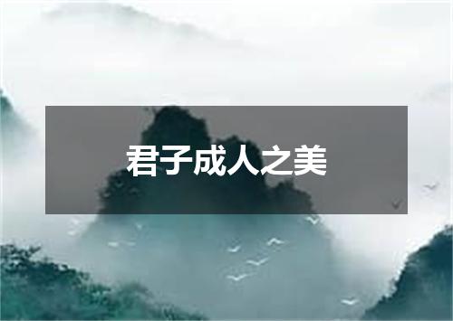 君子成人之美