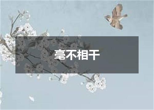 毫不相干