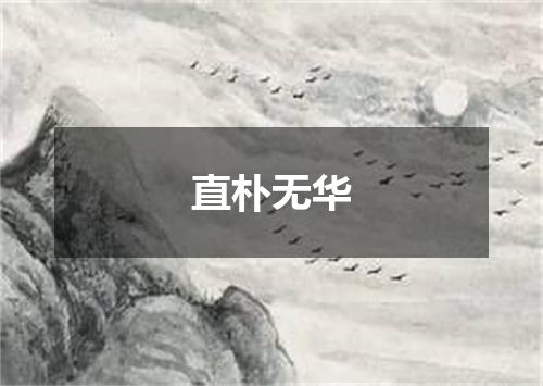 直朴无华是什么意思
